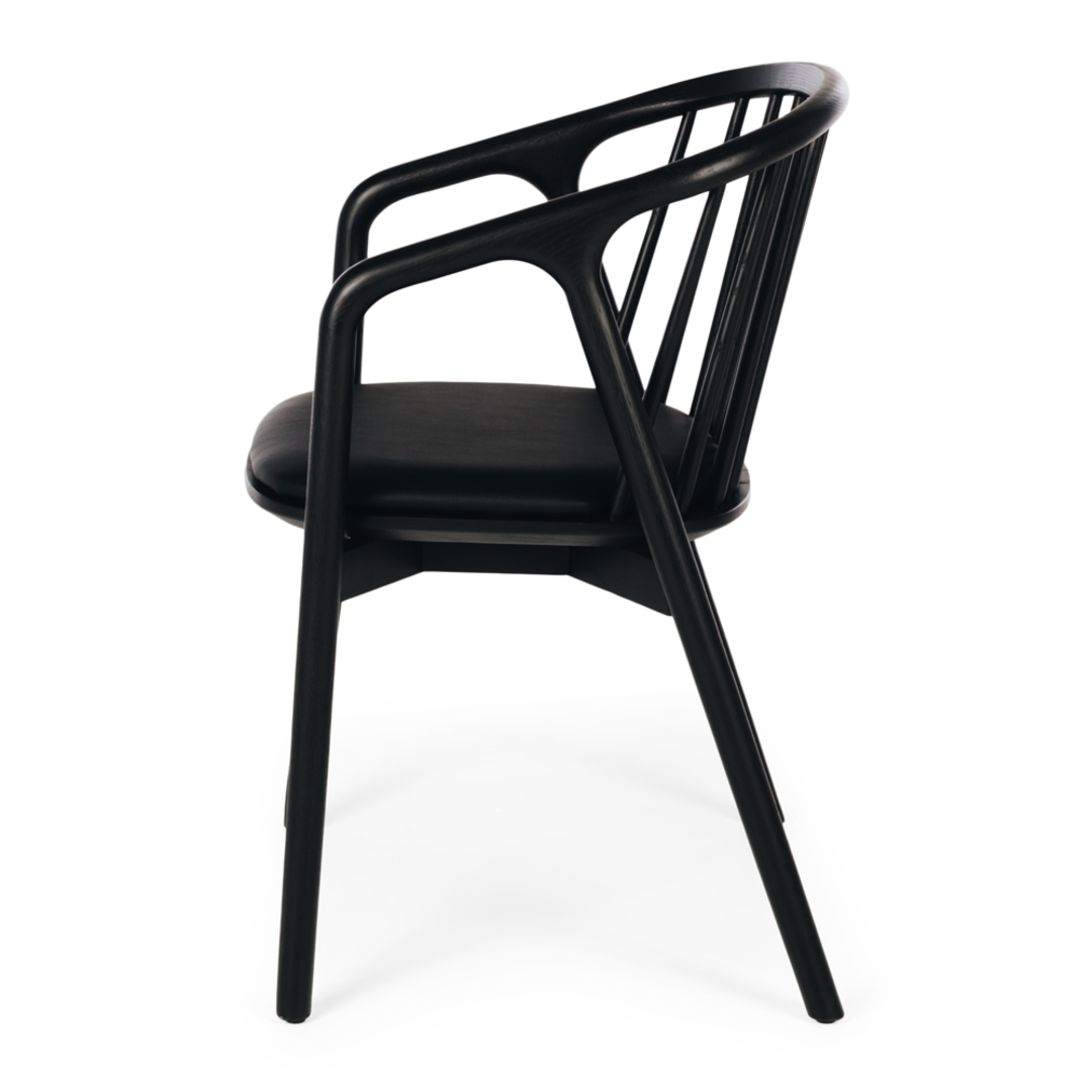 NORD Dining Chair Black Oak and Black PU Seat image 3